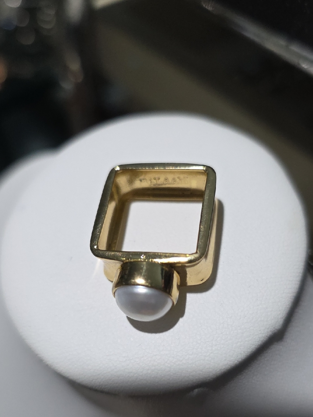 BRASS Square Pearl Ring - Women Jewelry